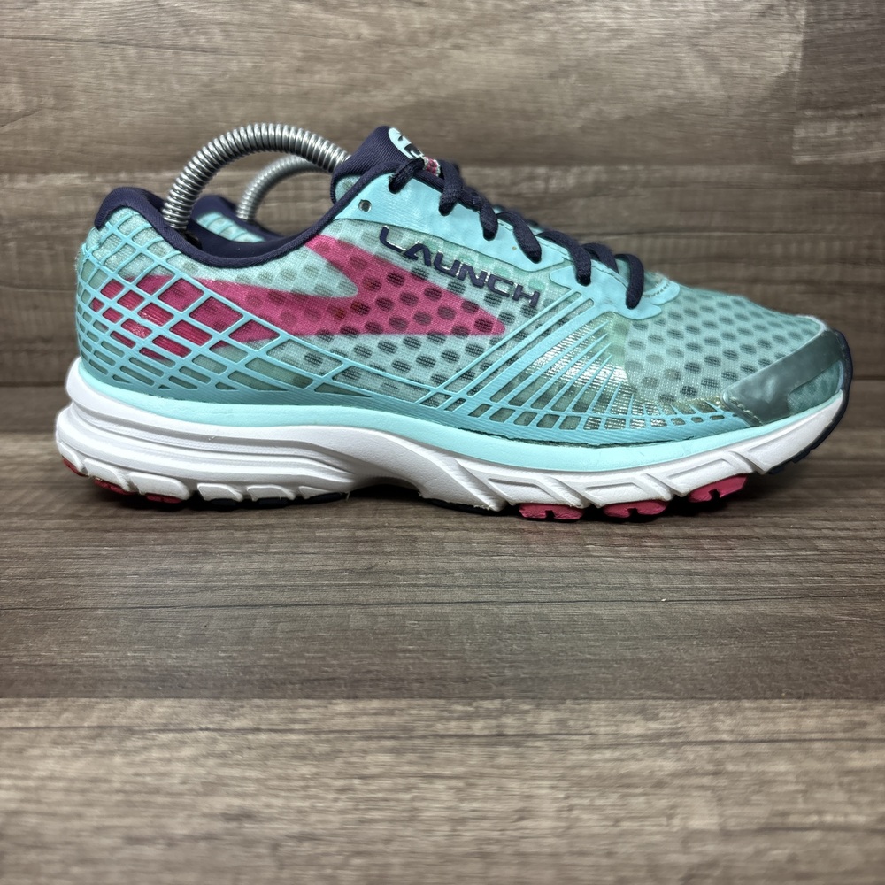 Brooks Launch 3 Green Pink Womens US Size 6.5 EUR 37.5 1202061B436 Running Shoes